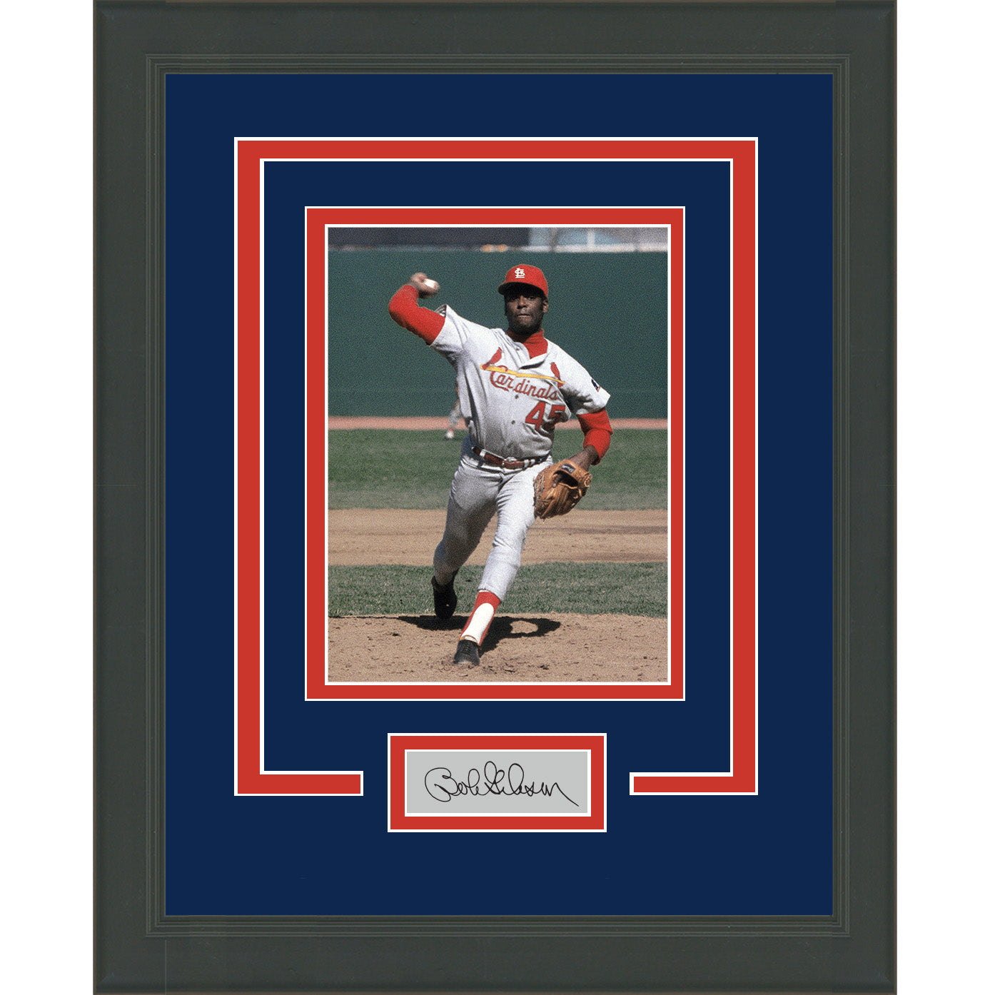 Framed Bob Gibson Facsimile Laser Engraved Signature Auto St. Louis Cardinals 11x14 Baseball Photo