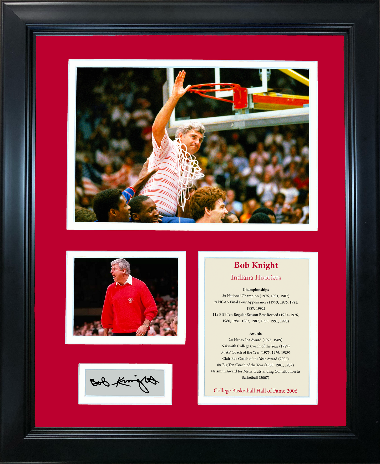 Framed Bob Knight Hall of Fame Indiana Hoosiers Facsimile Laser Engraved Signature Auto NCAA Basketball 11"x14" Photo Sig Collage