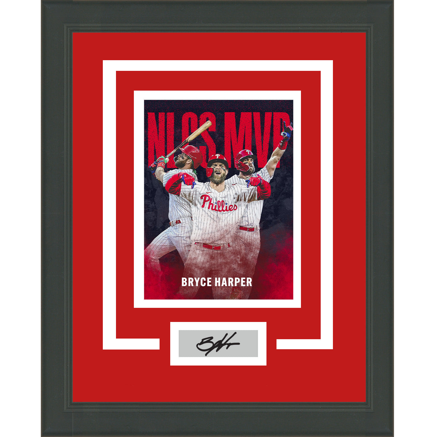 Framed Bryce Harper NLCS MVP Facsimile Laser Engraved Signature Auto Philadelphia Phillies 11x14 Baseball Photo