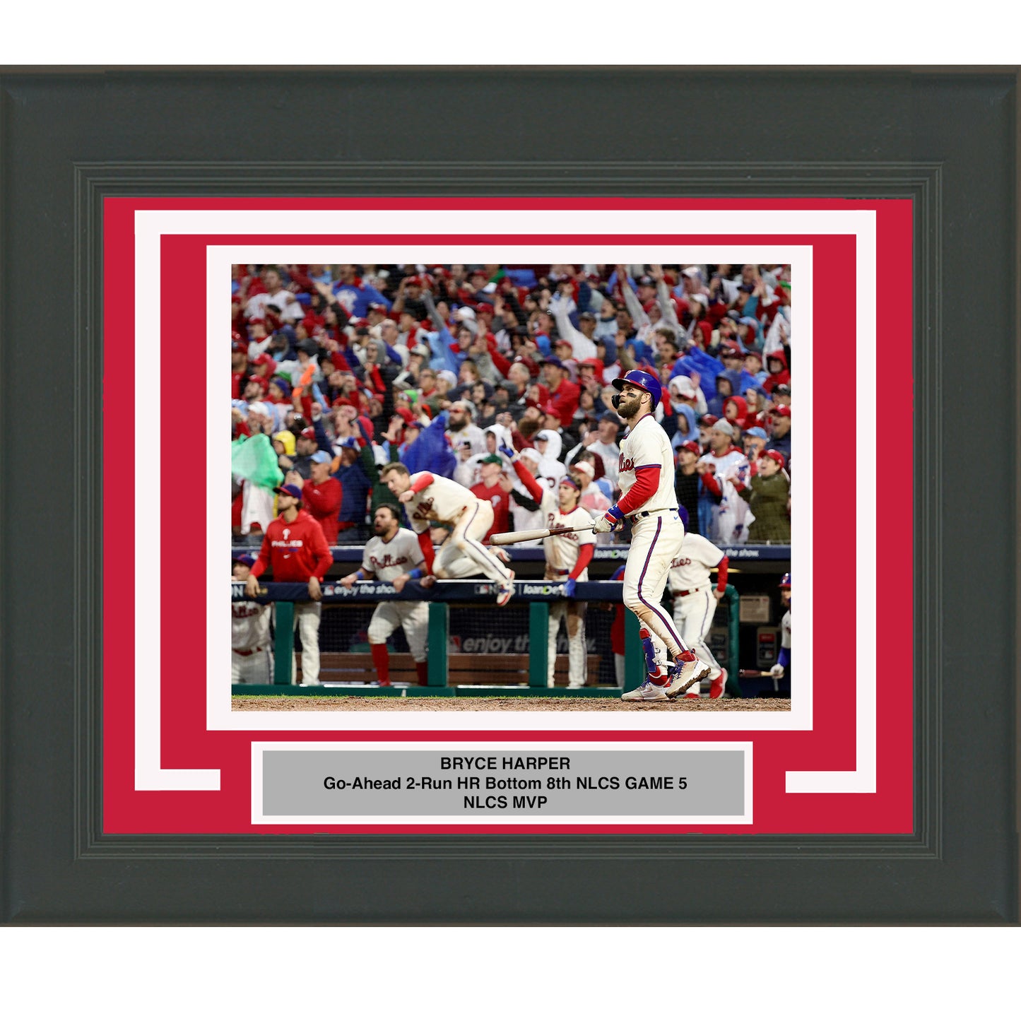 Framed Bryce Harper NLCS Homerun Philadelphia Phillies 8x10 Baseball Photo