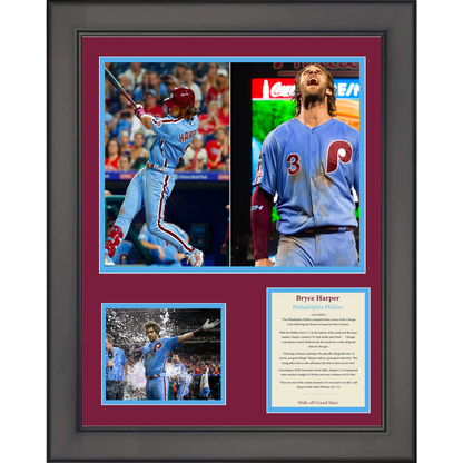 Framed Bryce Harper Walk-off Grand Slam Philadelphia Phillies 11"x14" Baseball Three Photo Collage