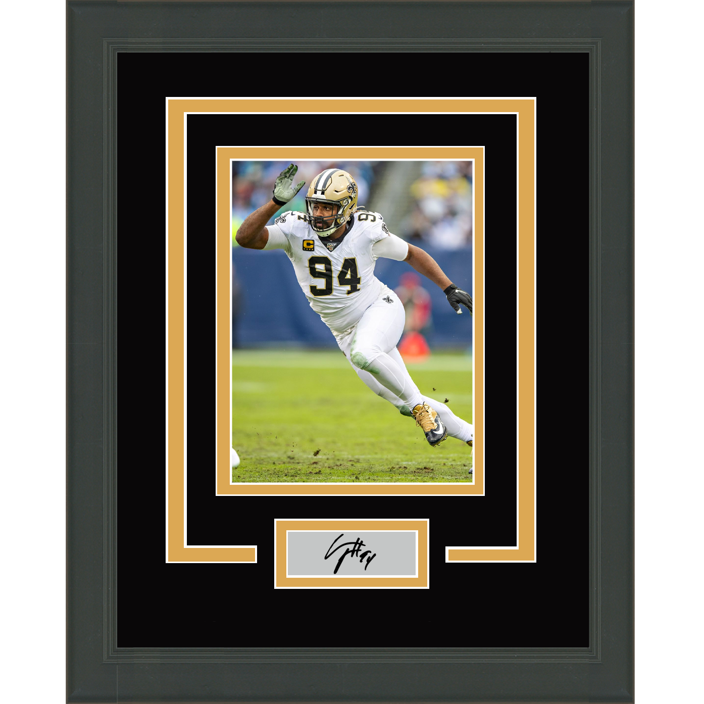 Framed Cameron Jordan Facsimile Laser Engraved Signature Auto New Orleans Saints 11x14 Football Photo