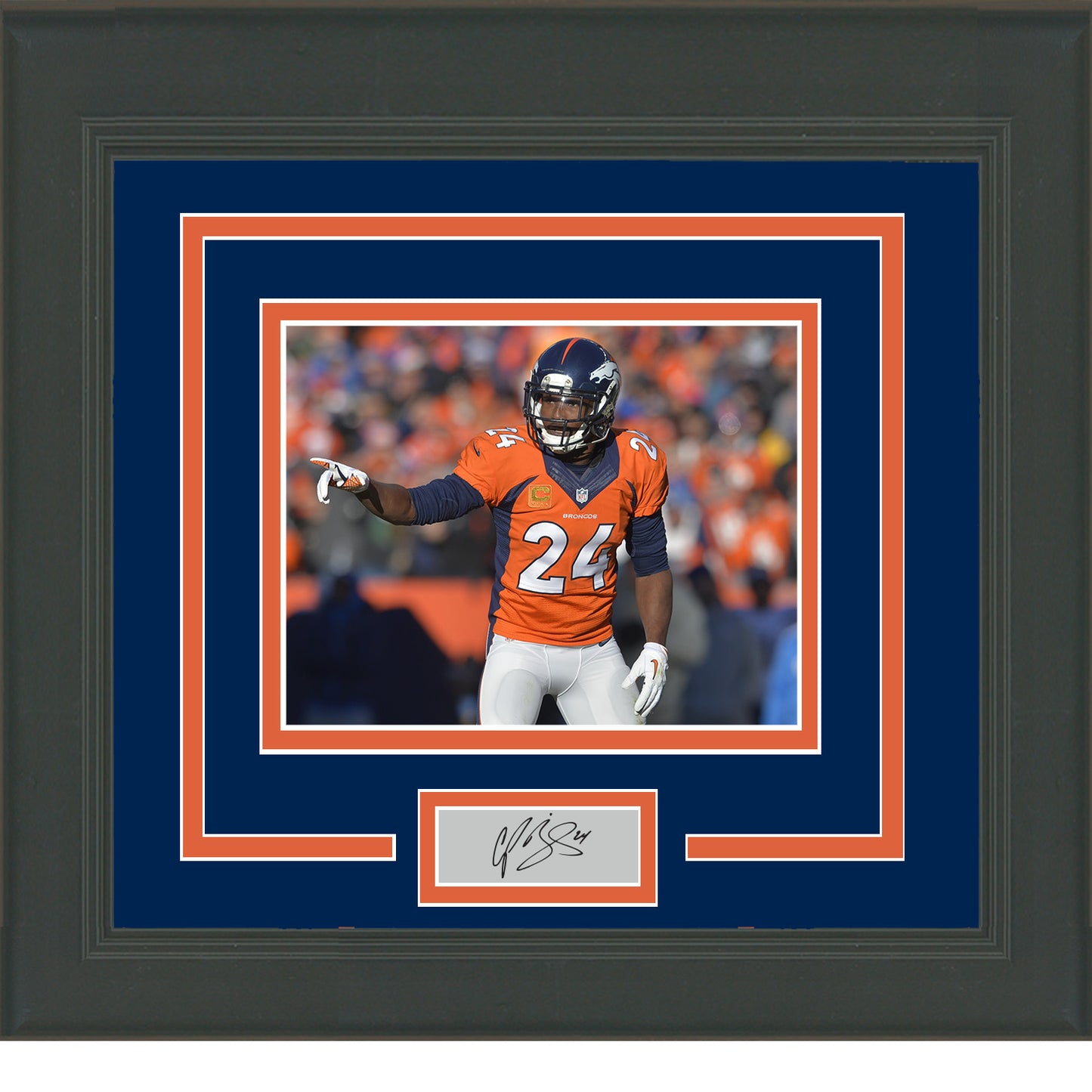 Framed Champ Bailey Facsimile Laser Engraved Signature Auto Denver Broncos 11x14 Football Photo