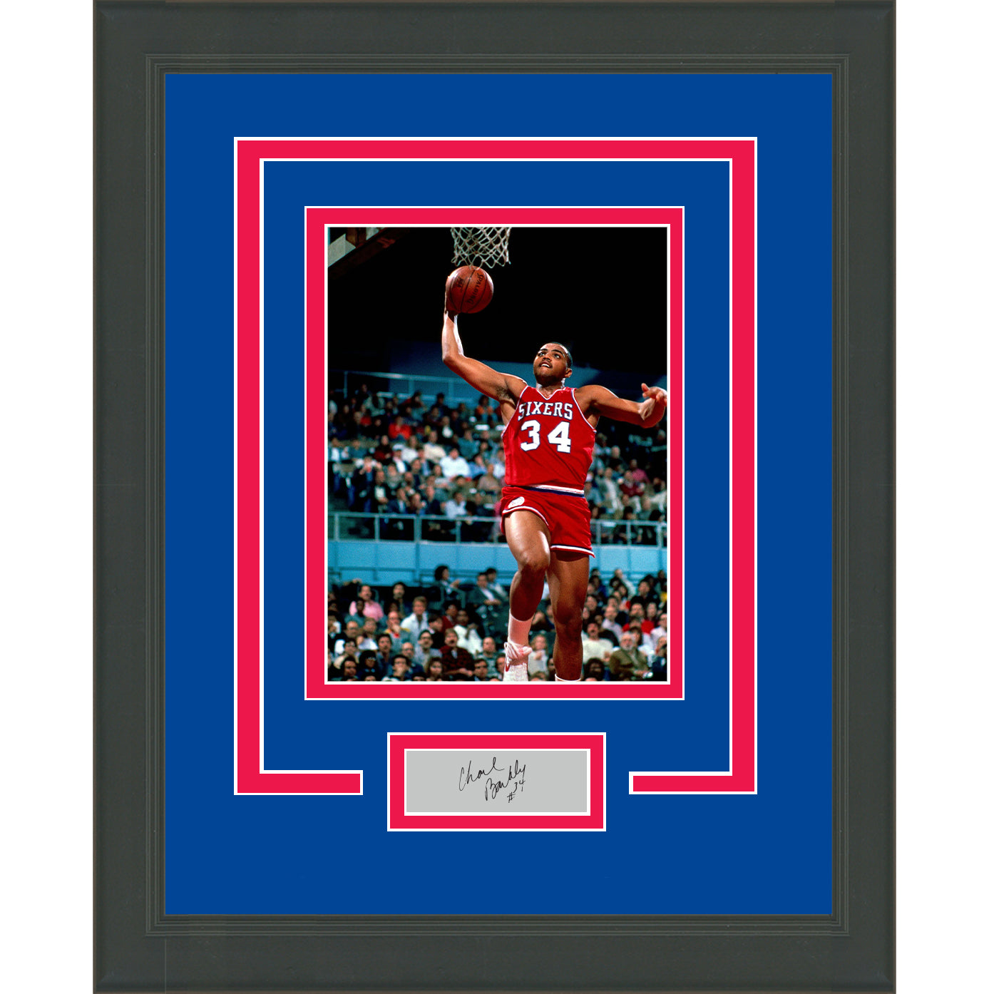 Framed Charles Barkley Facsimile Laser Engraved Signature Auto Philadelphia 76ers 11x14 Basketball Photo
