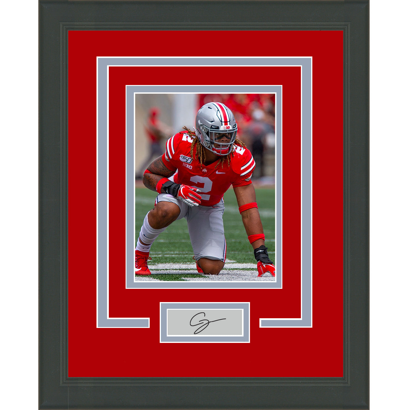 Framed Chase Young Facsimile Laser Engraved Signature Auto Ohio State Buckeyes 11x14 Football Photo