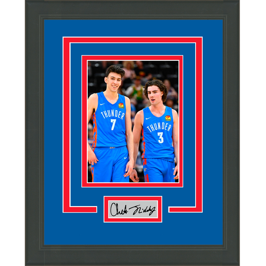 Framed Chet Holmgren Josh Giddey Facsimile Laser Engraved Dual Signature Auto Oklahoma City Thunder 11x14 Basketball Photo