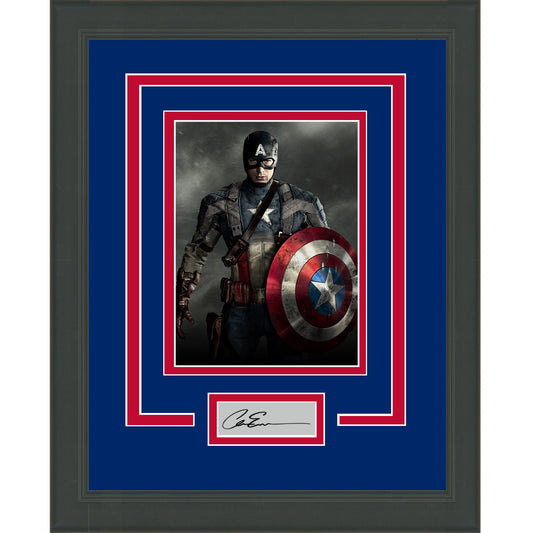 Framed Chris Evans Captain America Facsimile Laser Engraved Signature Auto 11x14 Photo