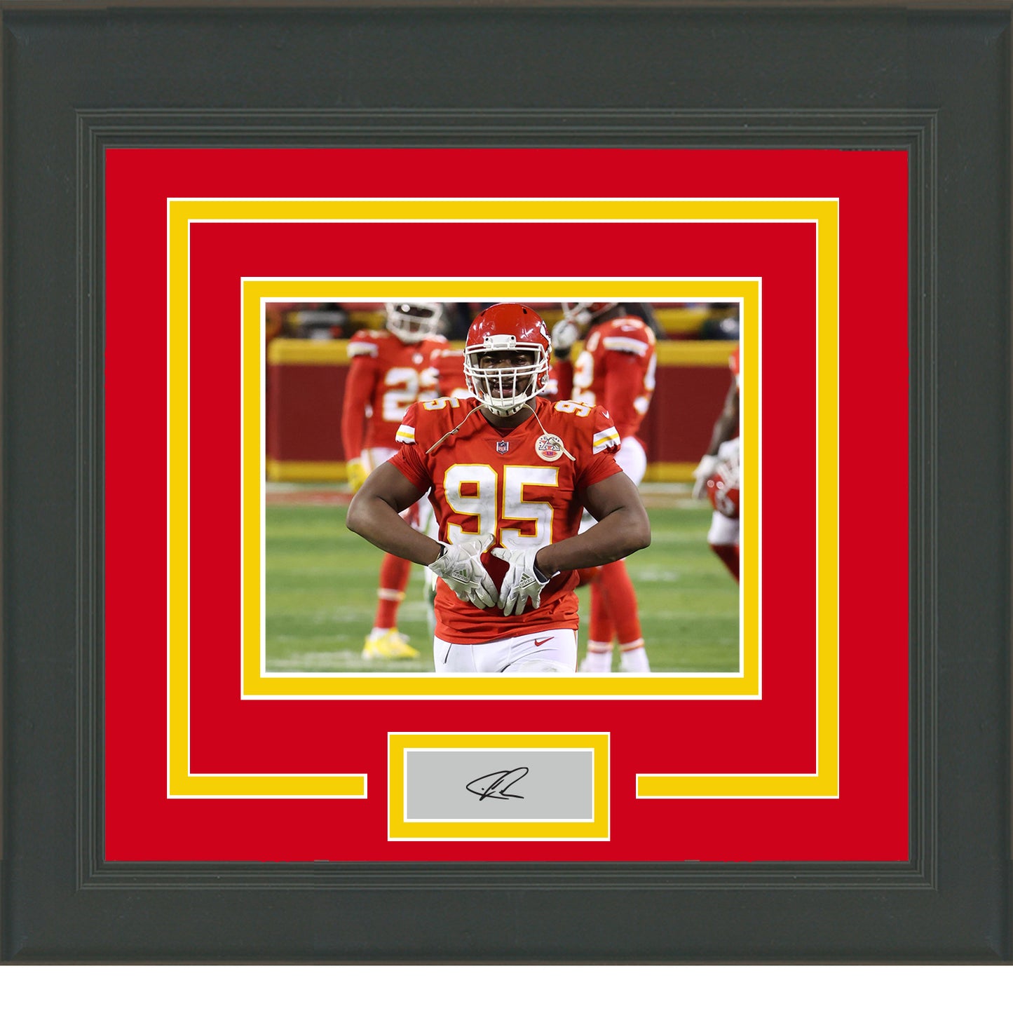 Framed Chris Jones Facsimile Laser Engraved Signature Auto Kansas City Chiefs 11x14 Football Photo