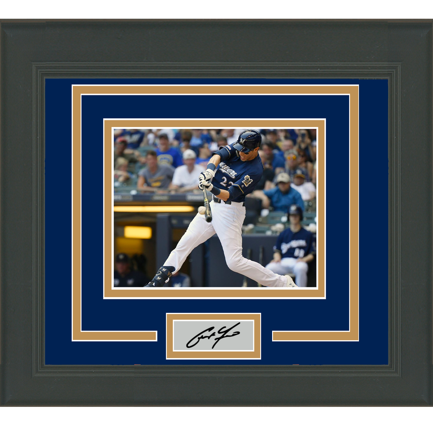 Framed Christian Yelich Facsimile Laser Engraved Signature Auto Milwaukee Brewers 11x14 Baseball Photo