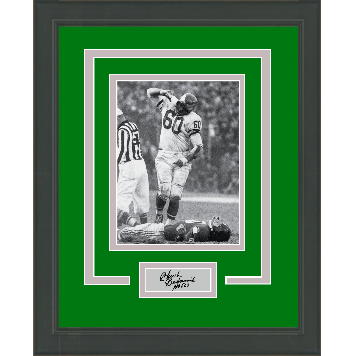 Framed Chuck Bednarik Facsimile Laser Engraved Signature Auto Philadelphia Eagles 11x14 Football Photo