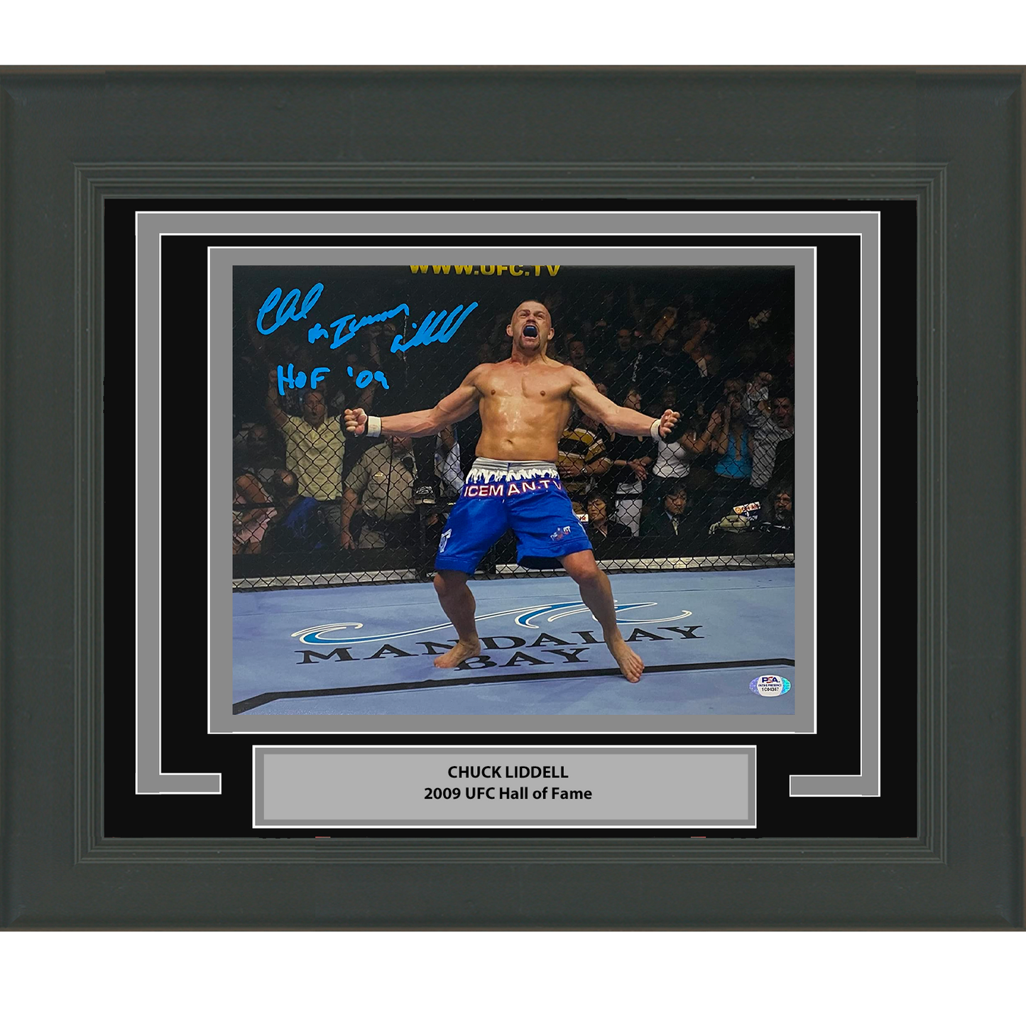 Framed Autographed/Signed Chuck Liddell The Iceman HOF 09 UFC MMA Ultimate Fighting 11x14 Photo PSA/DNA COA
