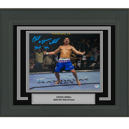 Framed Autographed/Signed Chuck Liddell The Iceman HOF 09 UFC MMA Ultimate Fighting 11x14 Photo PSA/DNA COA