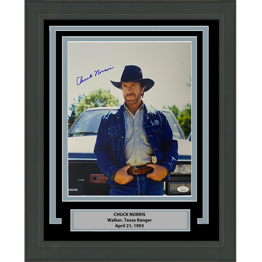 Framed Autographed/Signed Chuck Norris Walker, Texas Ranger 11x14 Movie Photo JSA COA #10