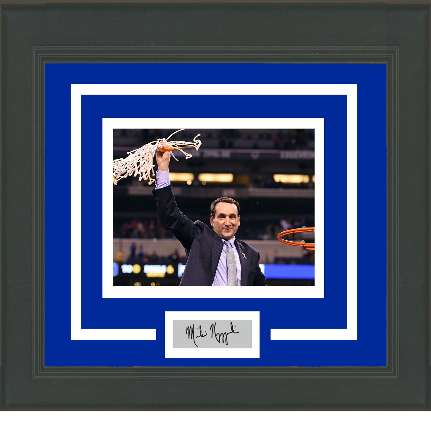 Framed Mike  Coach K  Krzyzewski Facsimile Laser Engraved Signature Auto Duke Blue Devils 11x14 Basketball Photo