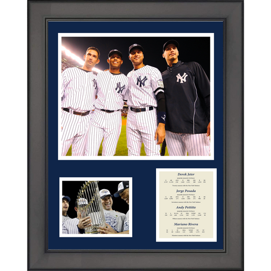Framed New York Yankees Core 4 Jeter, Rivera, Posada & Pettitte Baseball 11"x14" Three Photo Collage