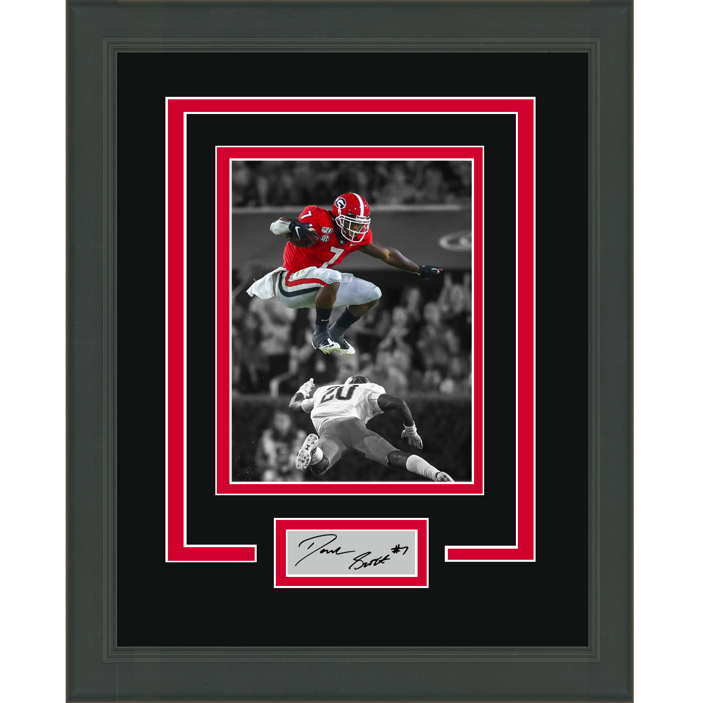 Framed D'Andre Swift Facsimile Laser Engraved Signature Auto Georgia Bulldogs 11x14 College Football Photo