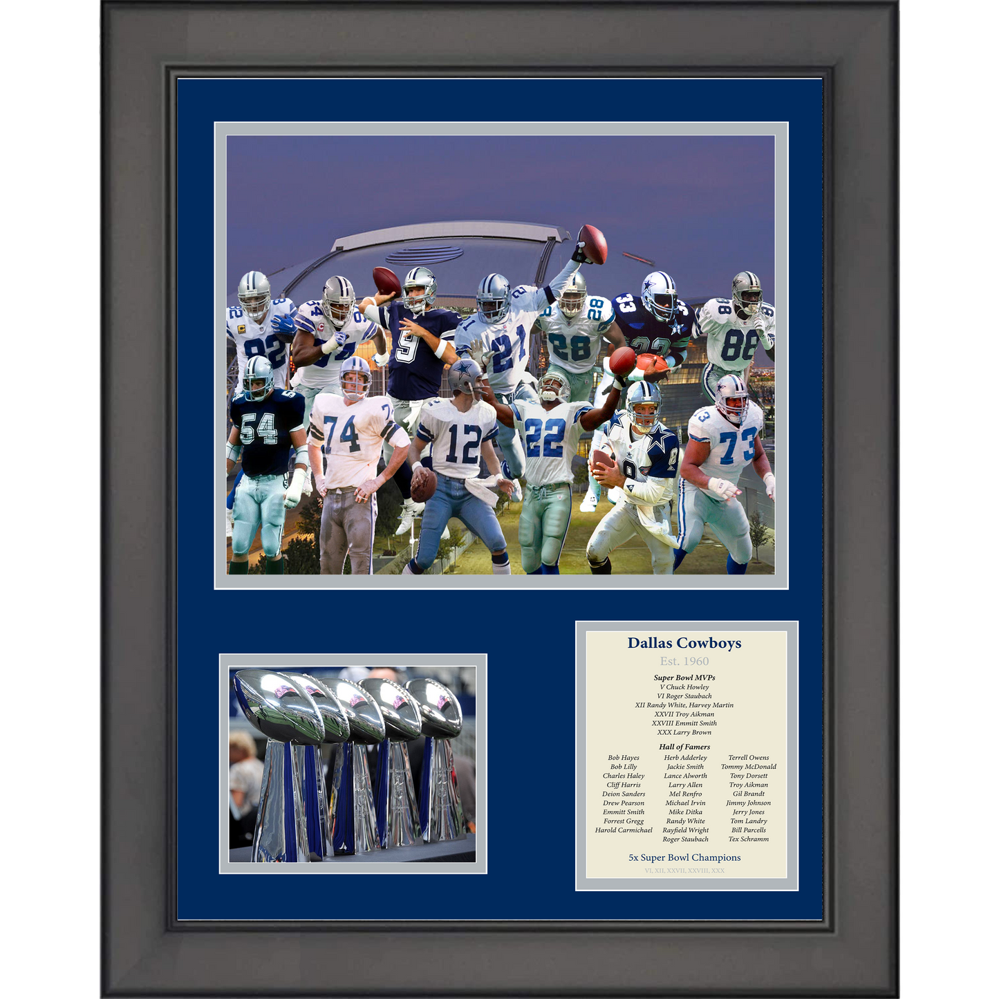 Framed All-Time Greats Legends 11"x14" Football Three Photo Collage