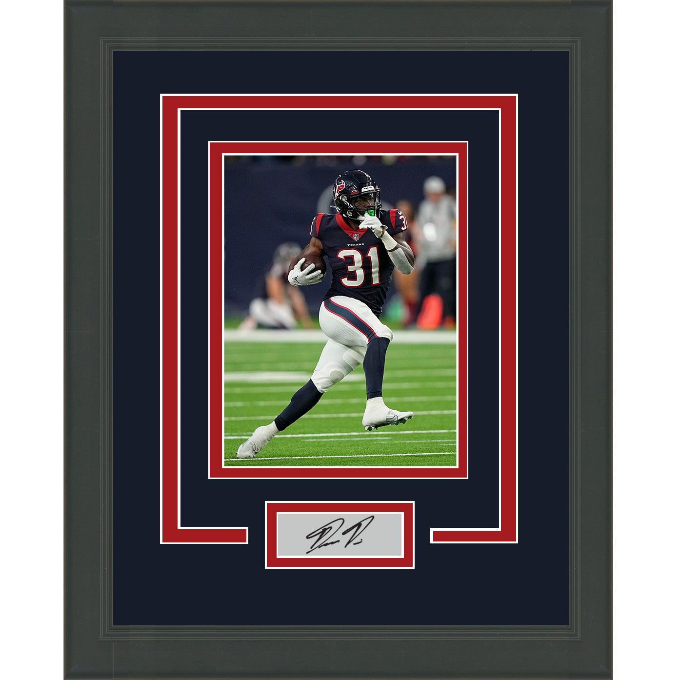 Framed Dameon Pierce Facsimile Laser Engraved Signature Auto Houston Texans 11x14 Football Photo
