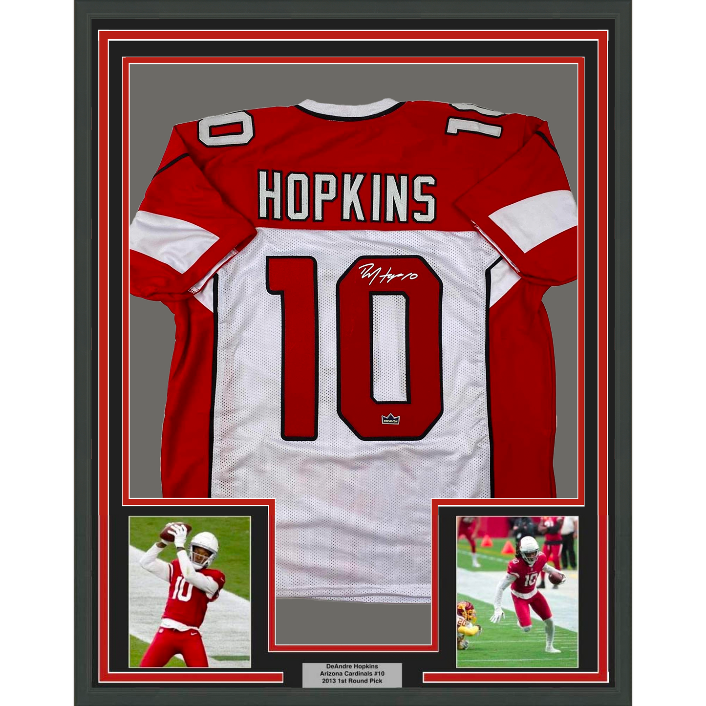 Framed Facsimile Autographed DeAndre Hopkins 35x39 Arizona White Reprint Laser Auto Football Jersey