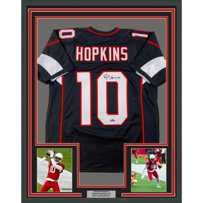 Framed Facsimile Autographed DeAndre Hopkins 35x39 Arizona Black Reprint Laser Auto Football Jersey