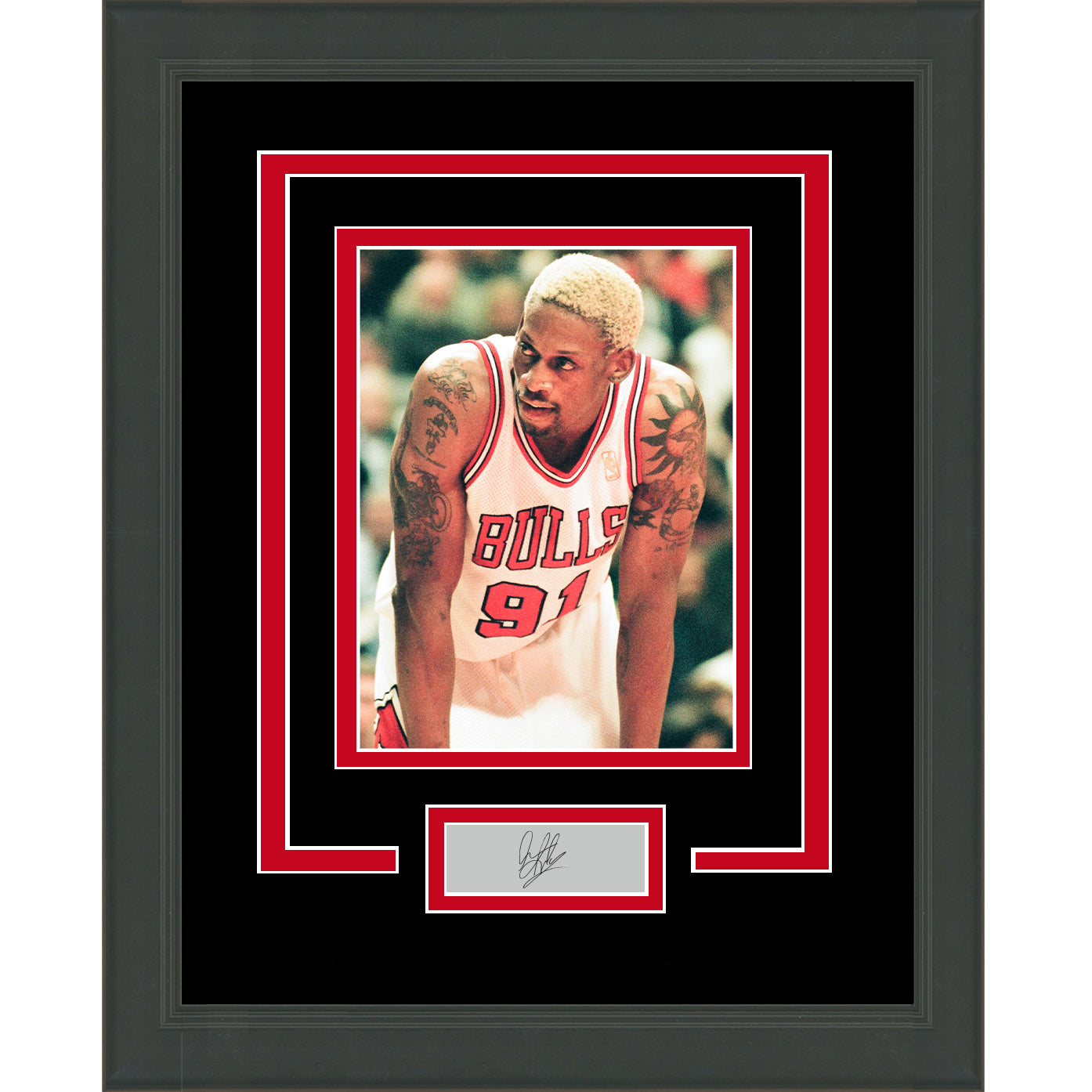 Framed Dennis Rodman Facsimile Laser Engraved Signature Auto Chicago Bulls 11x14 Basketball Photo