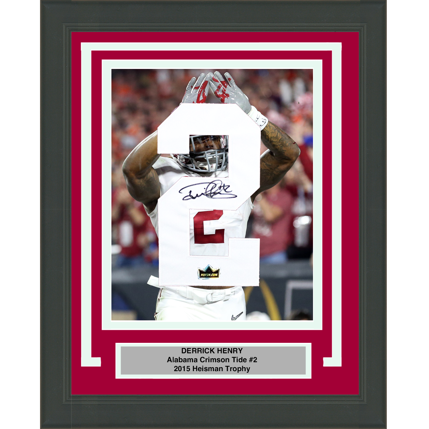 Framed Derrick Henry Facsimile Autographed Jersey Number 20x24 Alabama Crimson Tide Reprint Laser Auto College Football Photo
