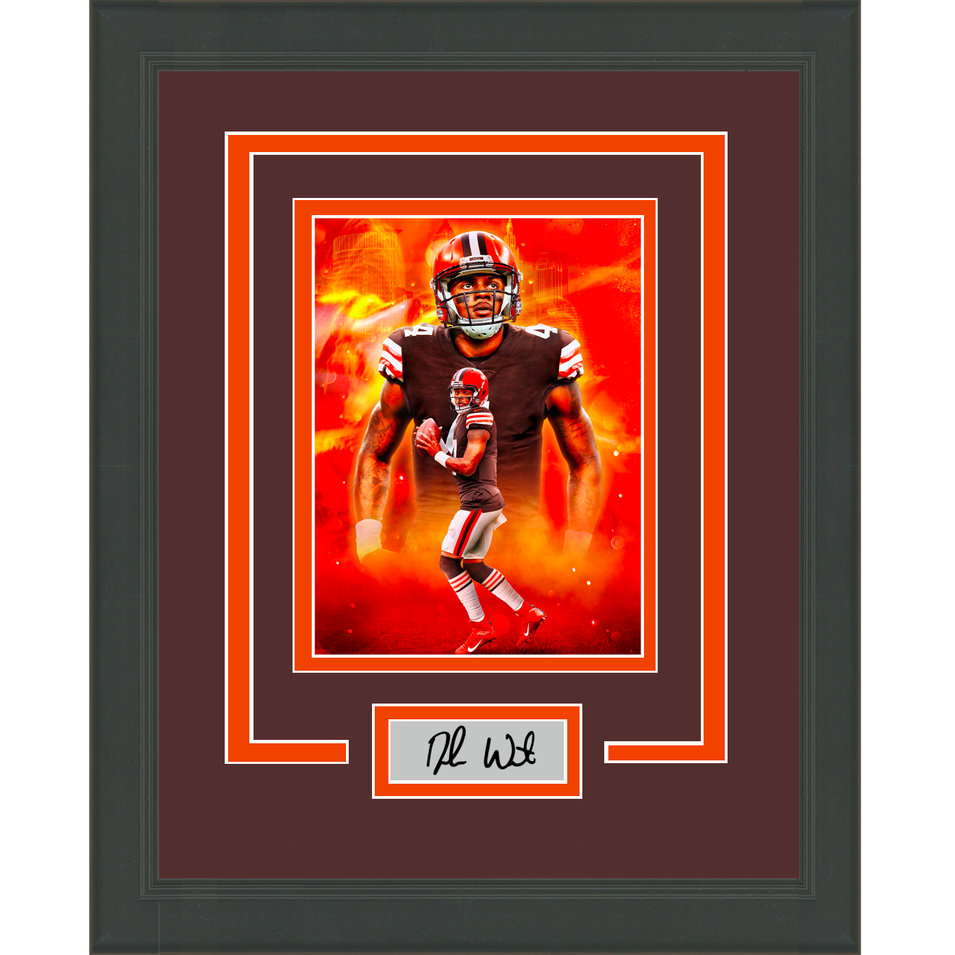 Framed Deshaun Watson Facsimile Laser Engraved Signature Auto Cleveland Browns 11x14 Football Photo