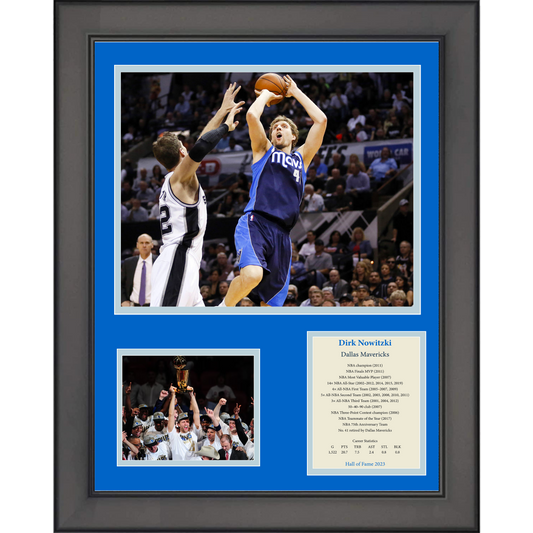 Framed Dirk Nowitzki Hall of Fame Dallas Mavericks Basketball 11"x14" Three Photo Collage