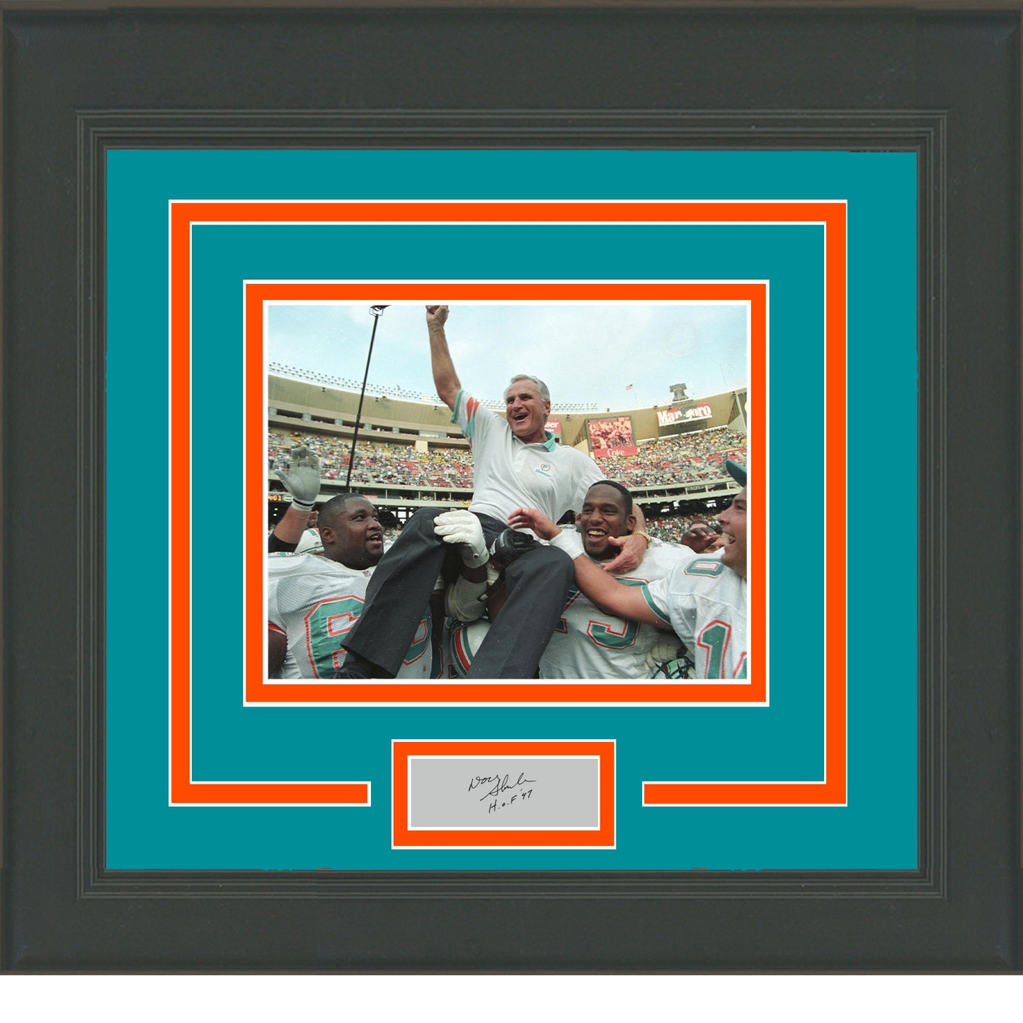 Framed Don Shula Facsimile Laser Engraved Signature Auto Miami Dolphins 11x14 Football Photo