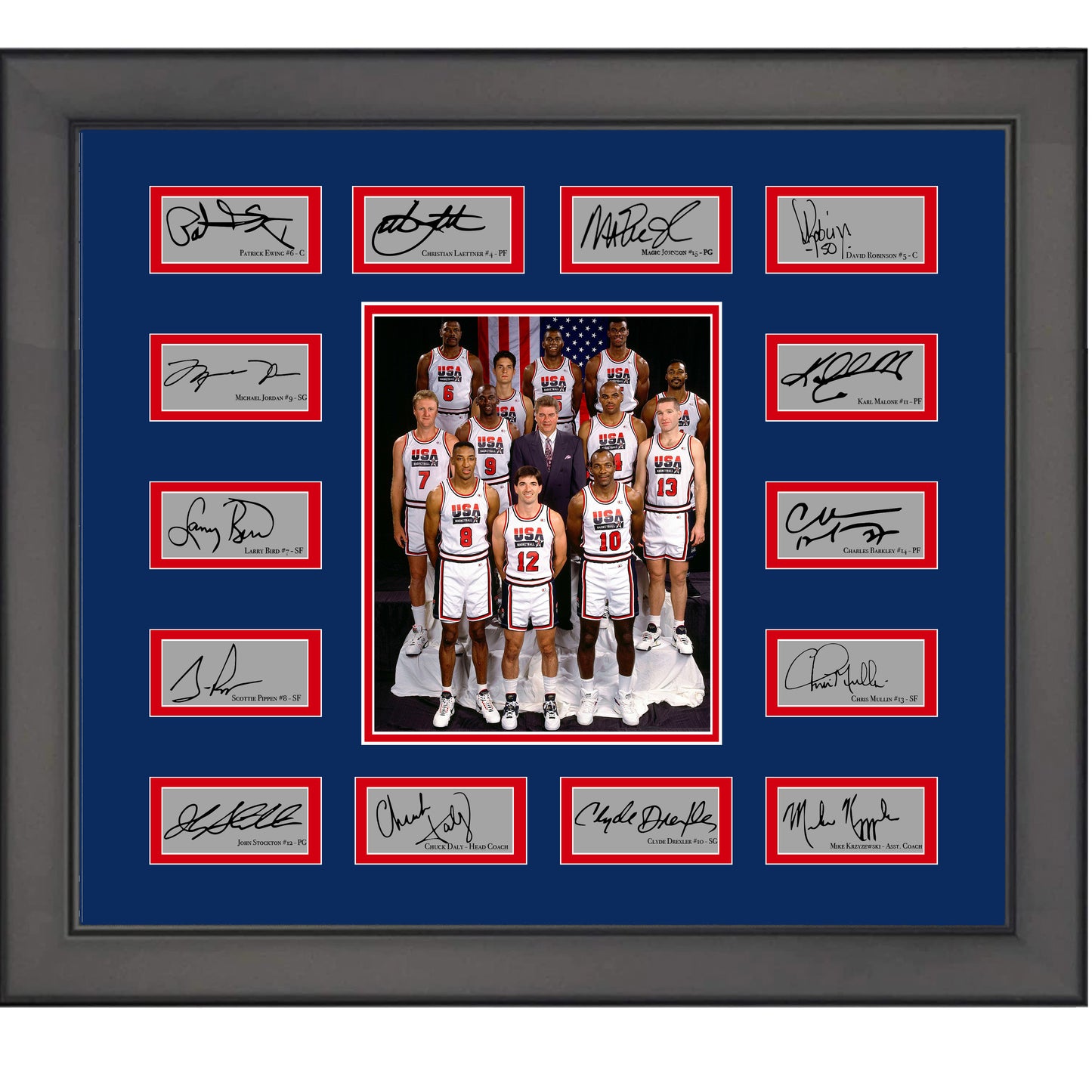 Framed 1992 Dream Team USA Facsimile Laser Engraved Signature Auto Collage 21x24 Basketball Photo
