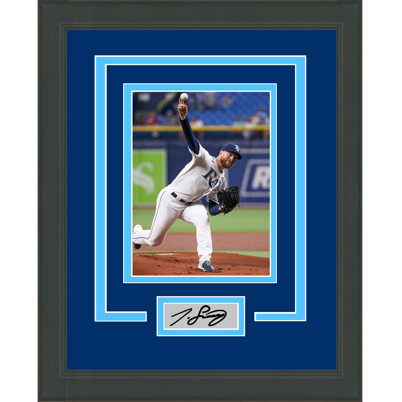 Framed Drew Rasmussen Facsimile Laser Engraved Signature Auto Tampa Bay Rays 11x14 Baseball Photo