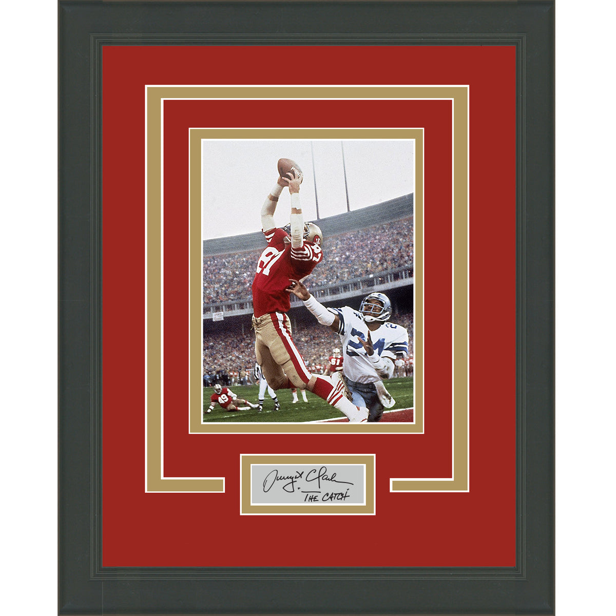 Framed Dwight Clark  The Catch  Facsimile Laser Engraved Signature Auto San Francisco 49ers 11x14 Football Photo