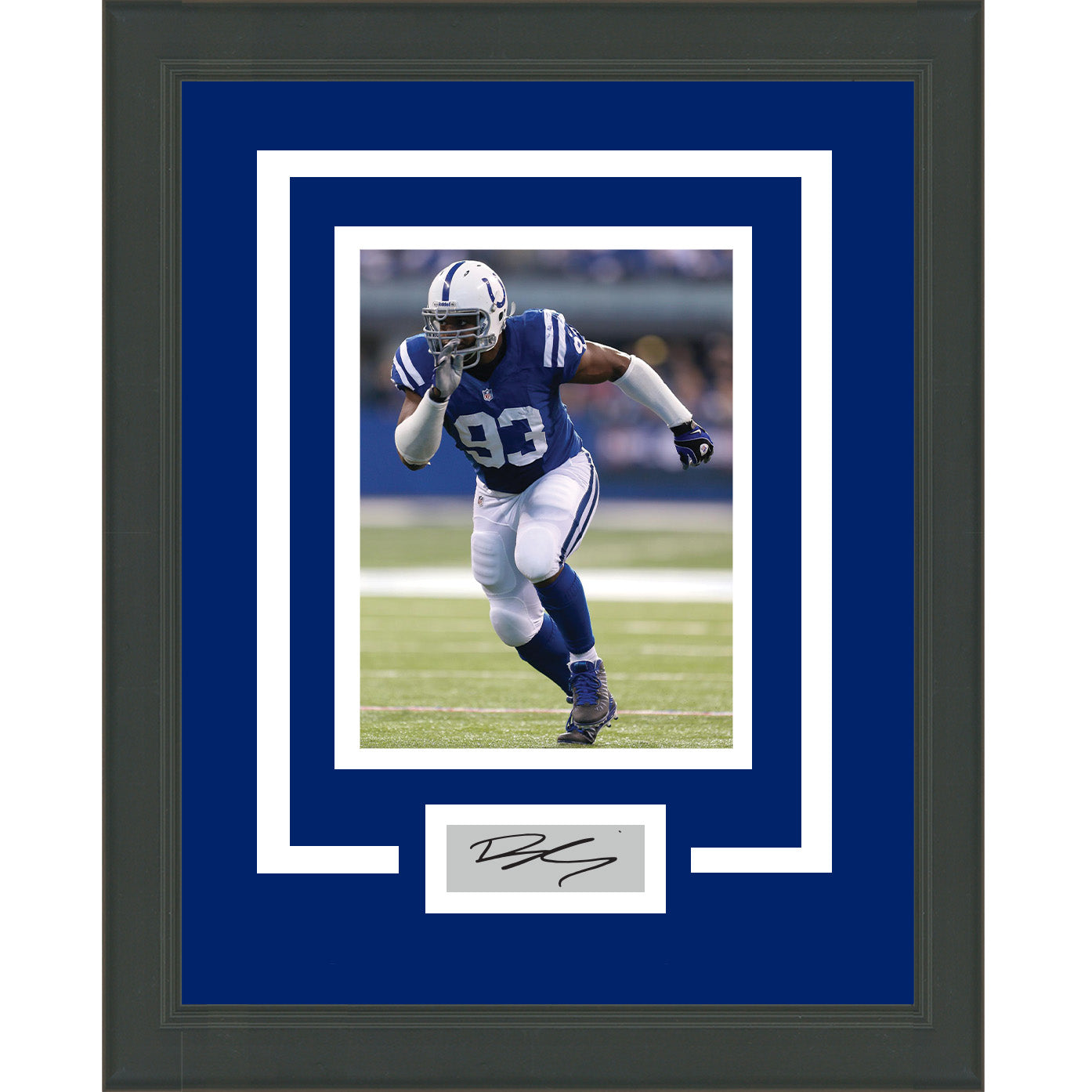 Framed Dwight Freeney Facsimile Laser Engraved Signature Auto Indianapolis Colts 11x14 Football Photo