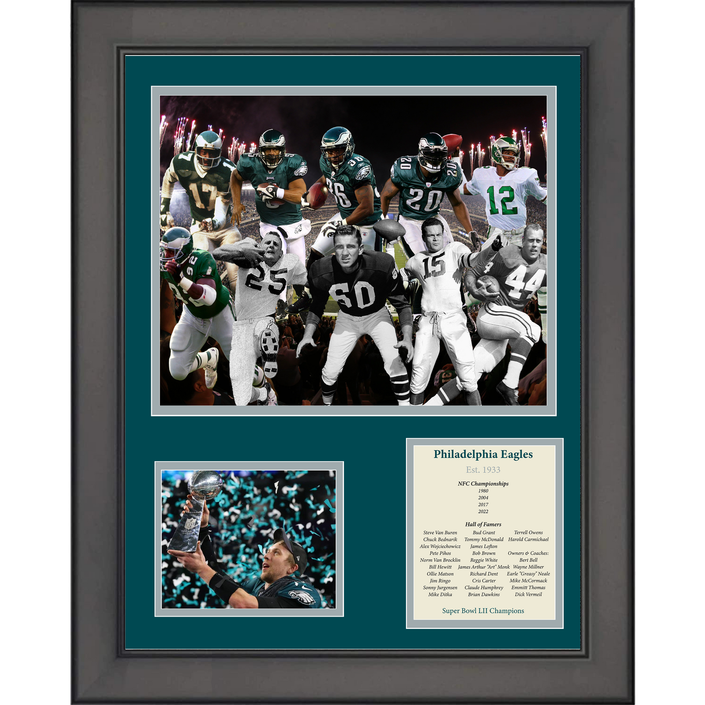 Framed All-Time Greats Legends 11"x14" Football Three Photo Collage