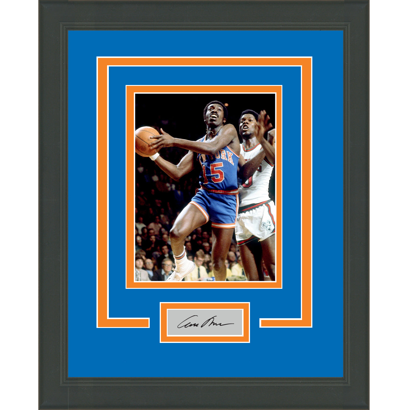 Framed Earl Monroe Facsimile Laser Engraved Signature Auto New York Knicks 11x14 Basketball Photo