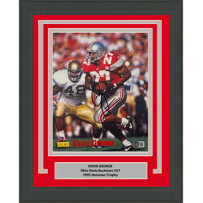 Framed Autographed/Signed Eddie George Ohio State Buckeyes 8x10 College Football Photo Beckett BAS COA