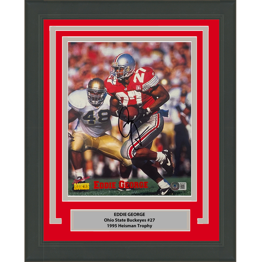Framed Autographed/Signed Eddie George Ohio State Buckeyes 8x10 College Football Photo Beckett BAS COA