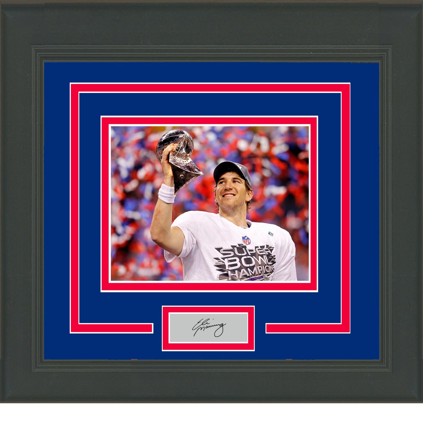 Framed Eli Manning Facsimile Laser Engraved Signature Auto New York Giants 11x14 Football Photo