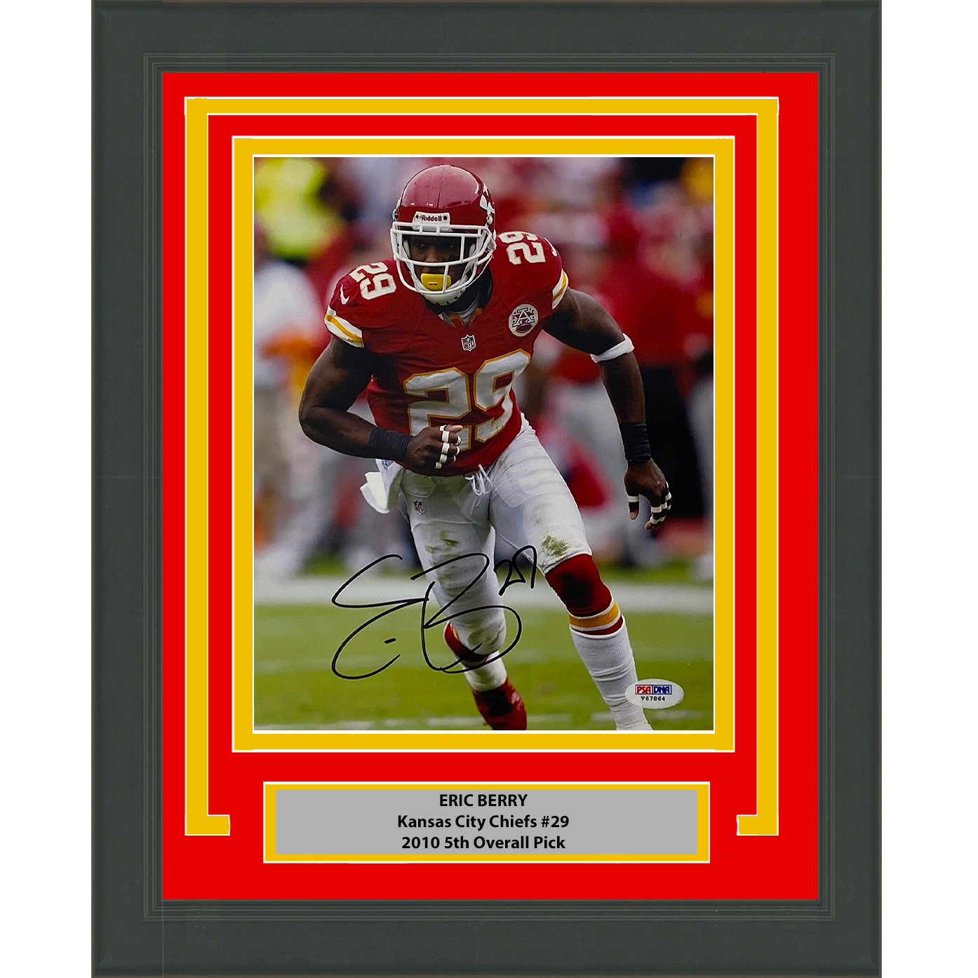 Framed Autographed/Signed Eric Berry Kansas City Chiefs 8x10 Football Photo PSA/DNA COA