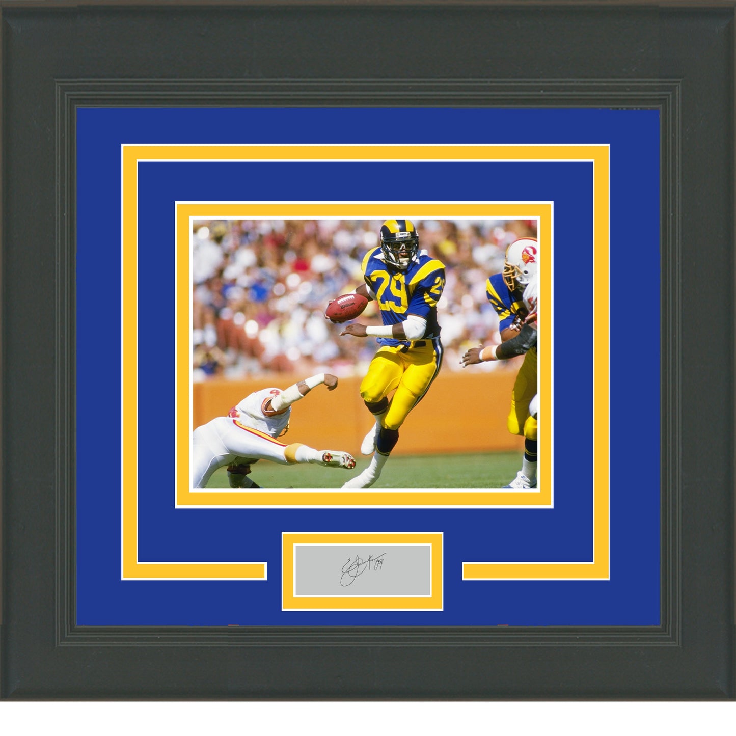 Framed Eric Dickerson Facsimile Laser Engraved Signature Auto Los Angeles Rams 11x14 Football Photo