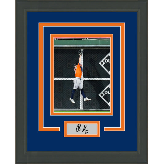 Framed Chas McCormick 2022 World Series Game 5 Saving Catch Facsimile Laser Engraved Signature Auto Houston Astros 11x14 Baseball Photo