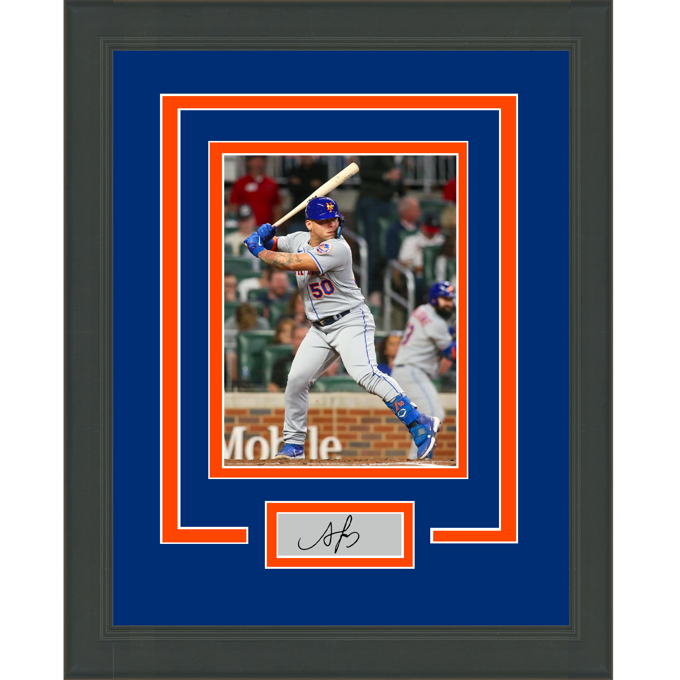 Framed Francisco Alvarez Facsimile Laser Engraved Signature Auto New York Mets 11x14 Baseball Photo