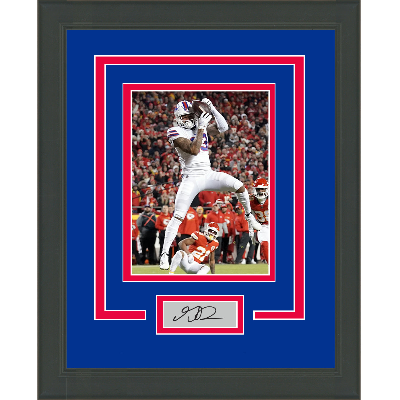 Framed Gabe Davis Facsimile Laser Engraved Signature Auto Buffalo Bills 11x14 Football Photo