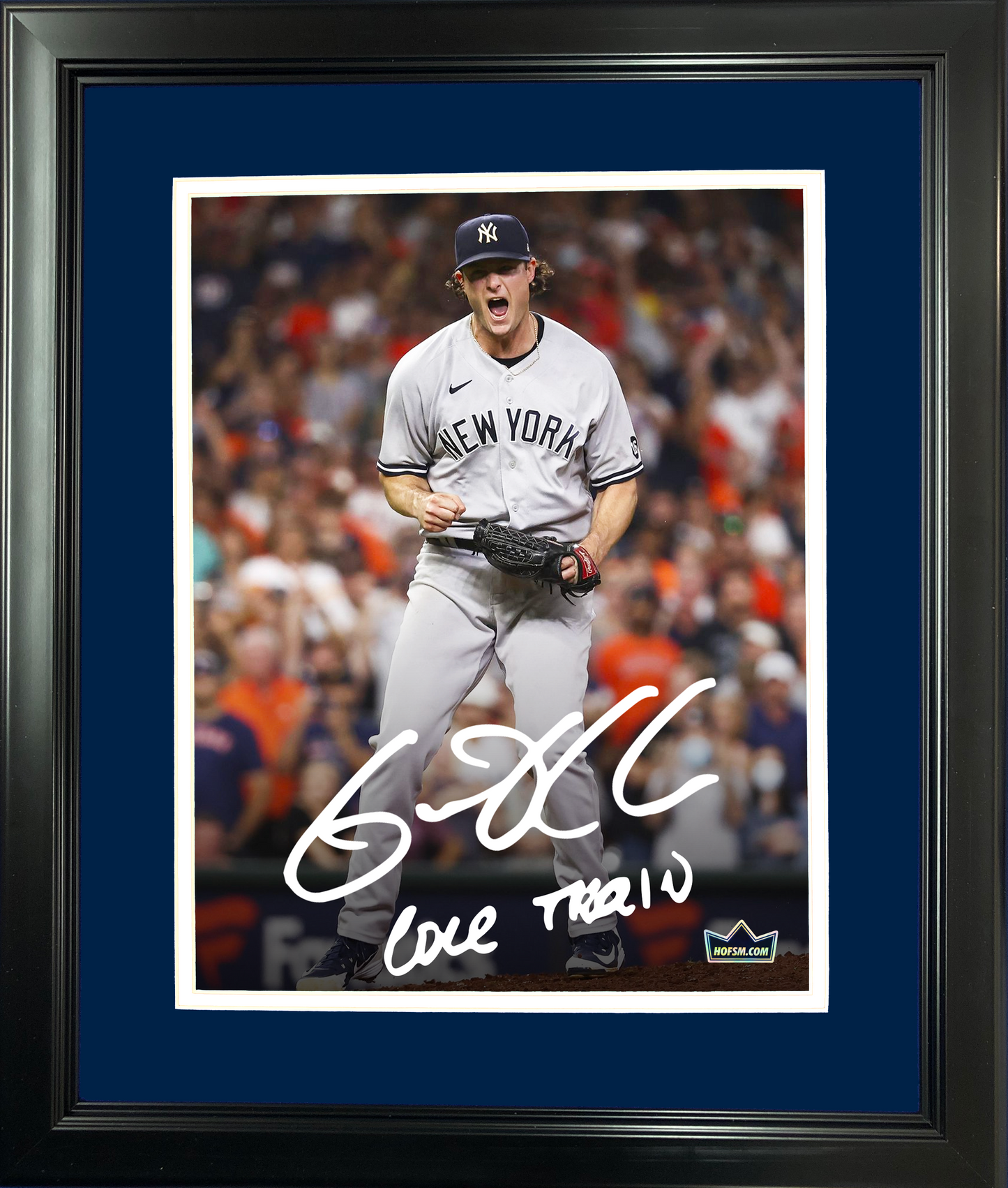 Framed Gerrit Cole Inscribed  Cole Train  New York Yankees Facsimile Laser Engraved Signature Auto 11"x14" Baseball Photo HOFSM Holo