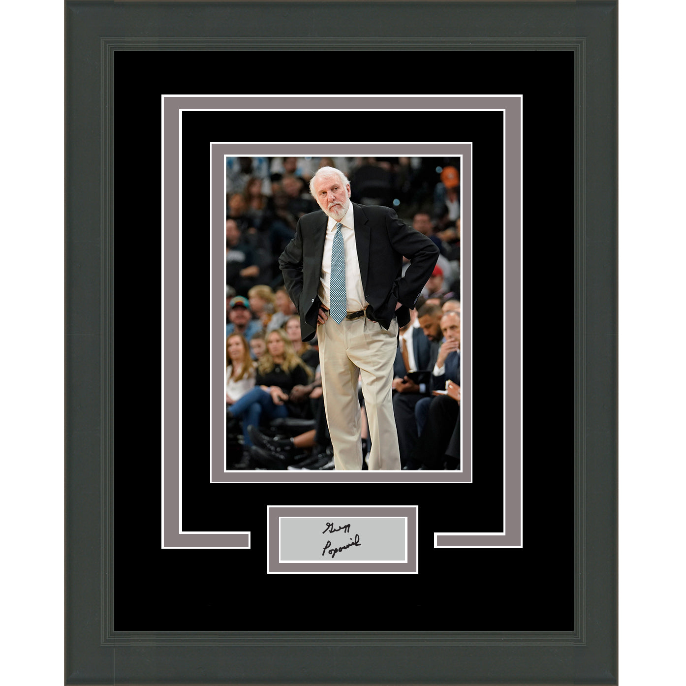 Framed Gregg Popovich Facsimile Laser Engraved Signature Auto San Antonio Spurs 11x14 Basketball Photo