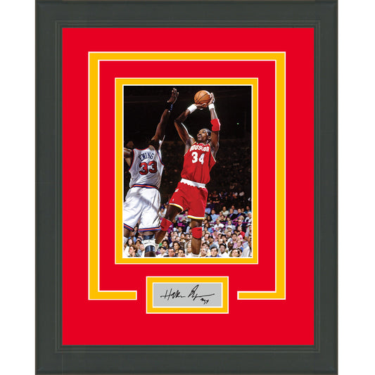 Framed Hakeem Olajuwon Facsimile Laser Engraved Signature Auto Houston Rockets 11x14 Basketball Photo