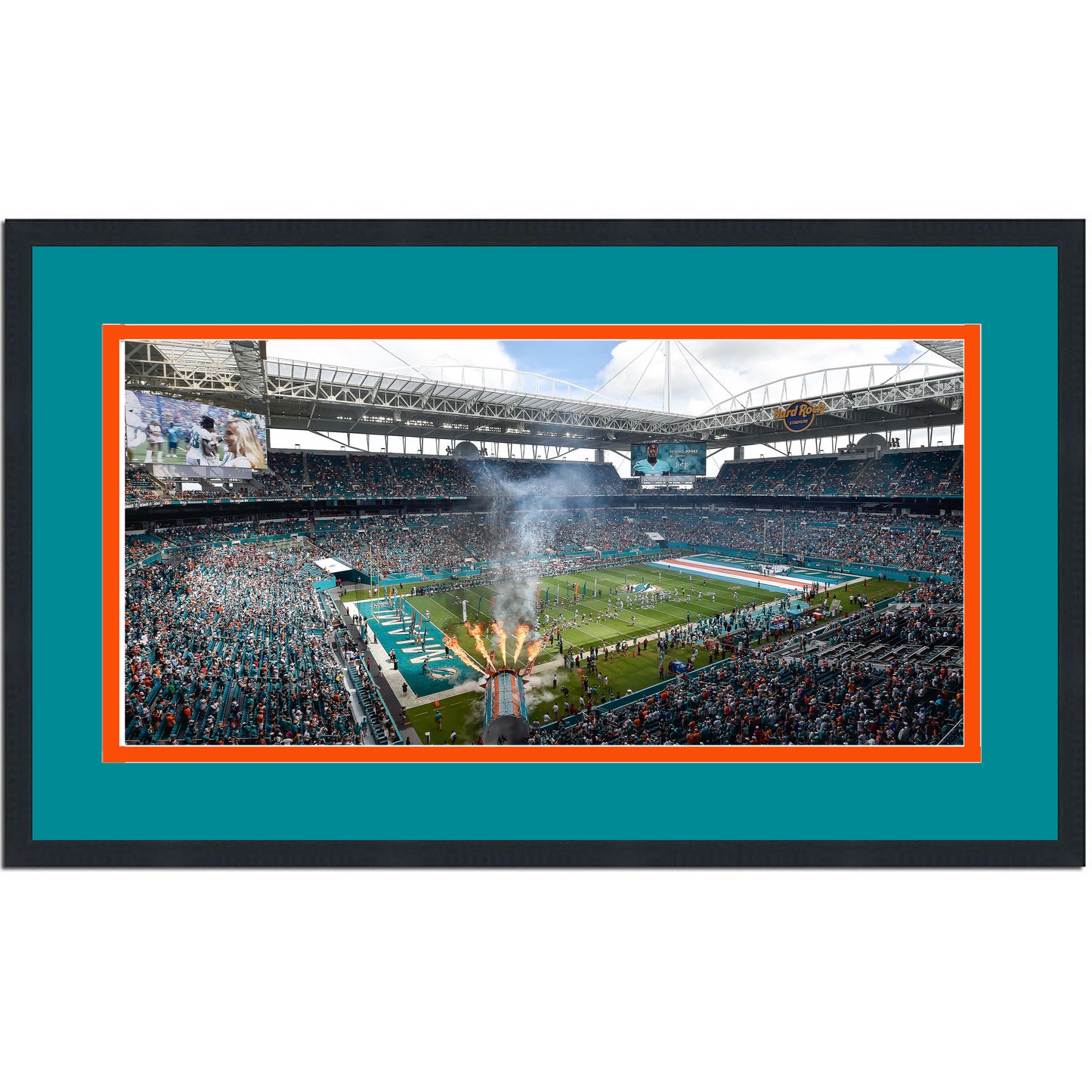 Framed Hard Rock Stadium Miami Dolphins 16x24 Football Photo Professionally Matted