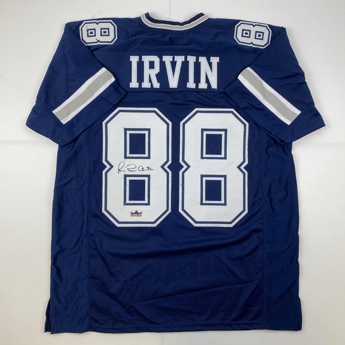 Facsimile Autographed Michael Irvin Dallas Blue Reprint Laser Auto Football Jersey Size Men's XL