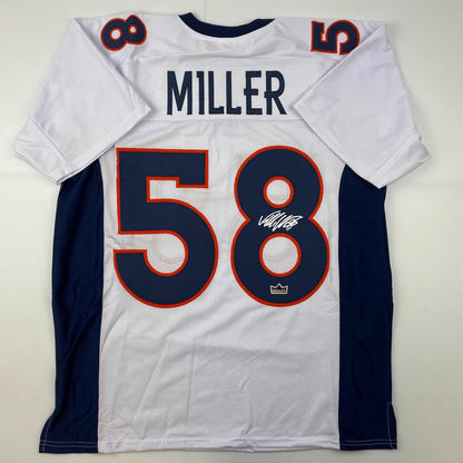 Facsimile Autographed Von Miller Denver White Reprint Laser Auto Football Jersey Size Men's XL