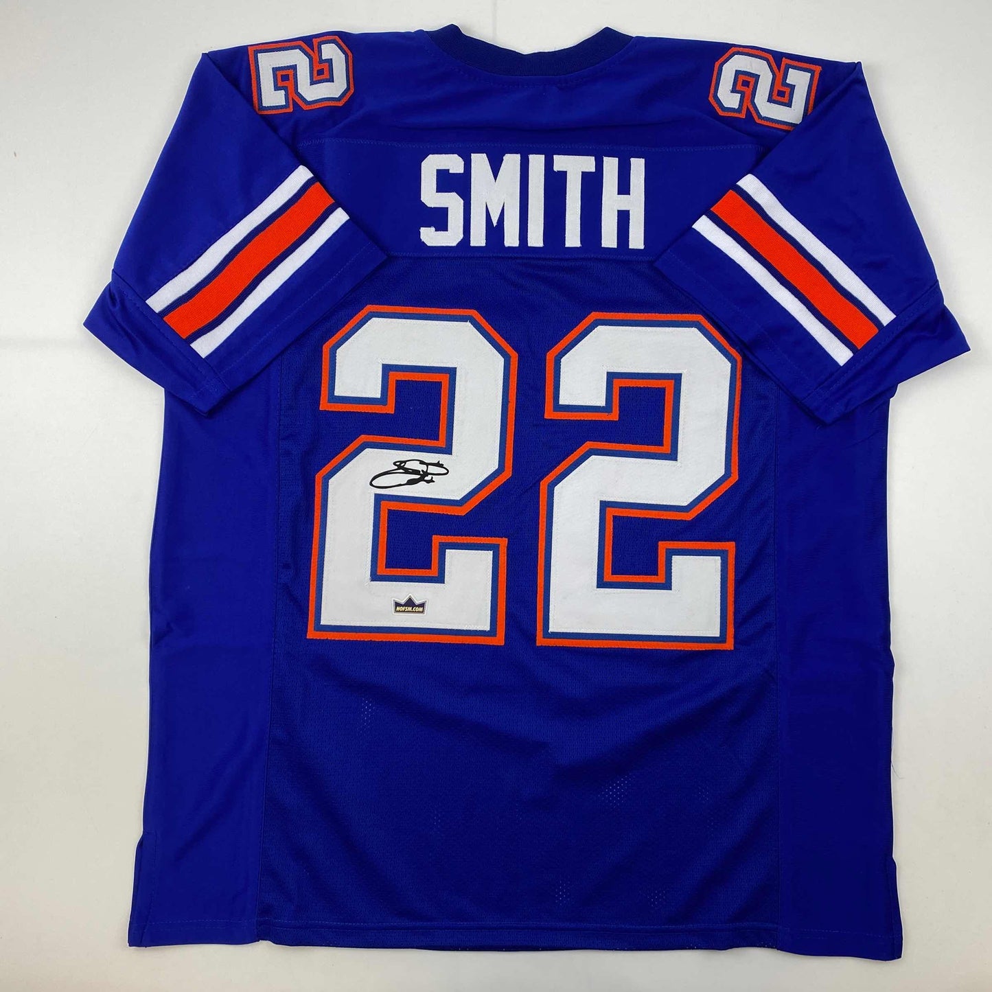 Facsimile Autographed Emmitt Smith Florida Blue Reprint Laser Auto College Football Jersey Size Men's XL